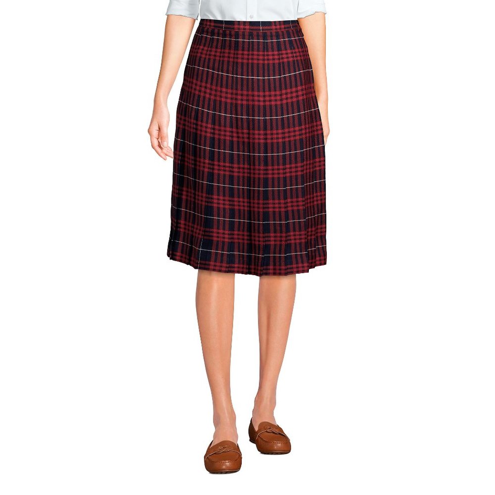 Lands' End Women's School Uniform Plaid Pleated Skirt BTK, NWT